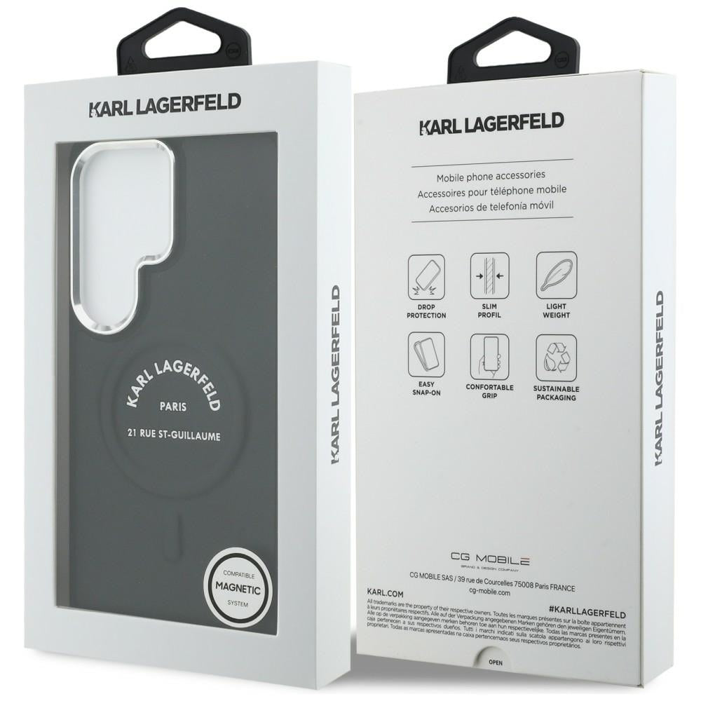 Husa de protectie Karl Lagerfeld Wrapped Leather with Karl RSG Logo MagSafe (KLHMS26LPSKRSGEK) compatibil cu Samsung Galaxy S26 Ultra, Negru