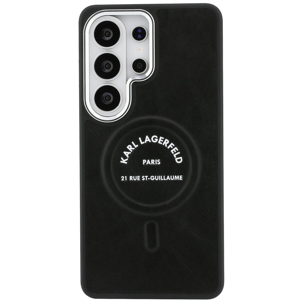 Husa de protectie Karl Lagerfeld Wrapped Leather with Karl RSG Logo MagSafe (KLHMS26LPSKRSGEK) compatibil cu Samsung Galaxy S26 Ultra, Negru