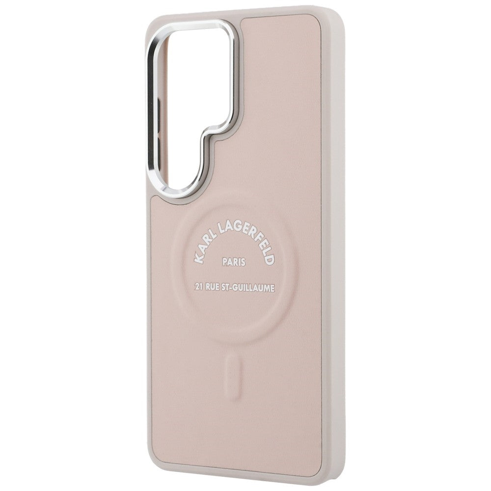 Husa de protectie Karl Lagerfeld Wrapped Leather with Karl RSG Logo MagSafe (KLHMS26LPSKRSGEP) compatibil cu Samsung Galaxy S26 Ultra, Roz