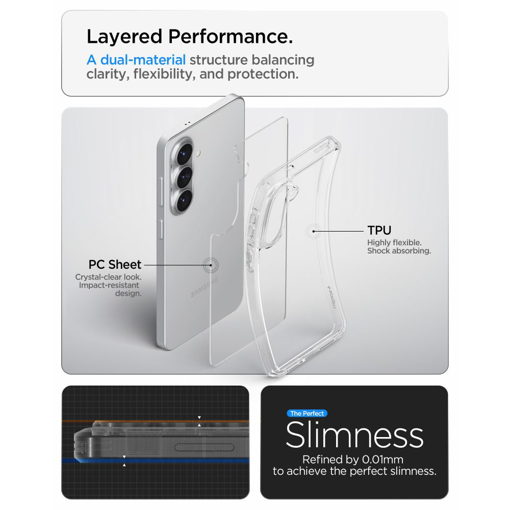 Husa de protectie Spigen Ultra Hybrid (ACS10707) compatibil cu Samsung Galaxy S26 Plus, Crystal Clear