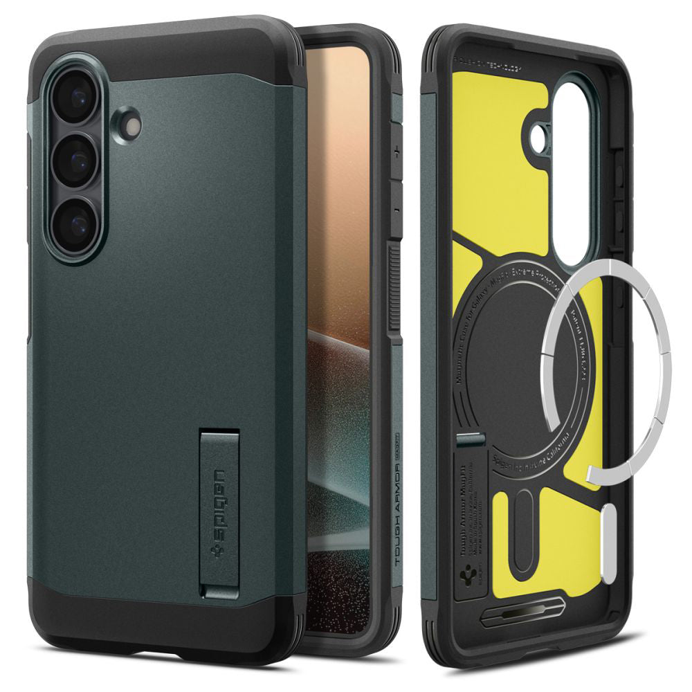 Husa de protectie Spigen Tough Armor MagSafe (ACS10715) compatibil cu Samsung Galaxy S26 Plus, Abyss Green
