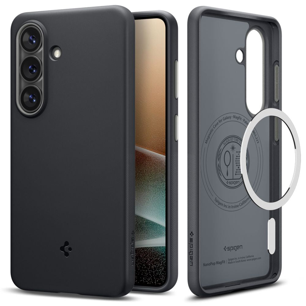 Husa de protectie Spigen Caseology Nano Pop MagSafe (ACS11066) compatibil cu Samsung Galaxy S26, Negru Sesame