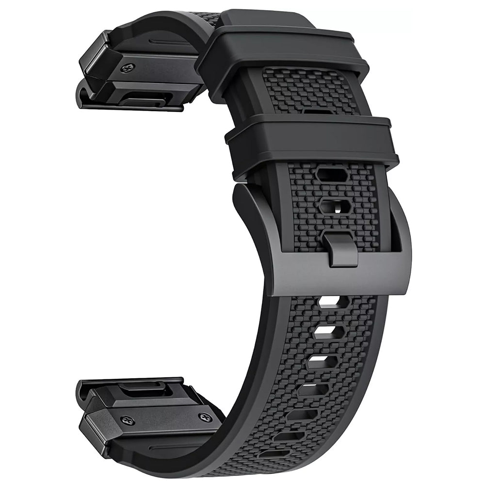 Curea smartwatch Techsuit Watchband QuickFit 22mm compatibil cu Garmin Fenix 5/6/7, Negru