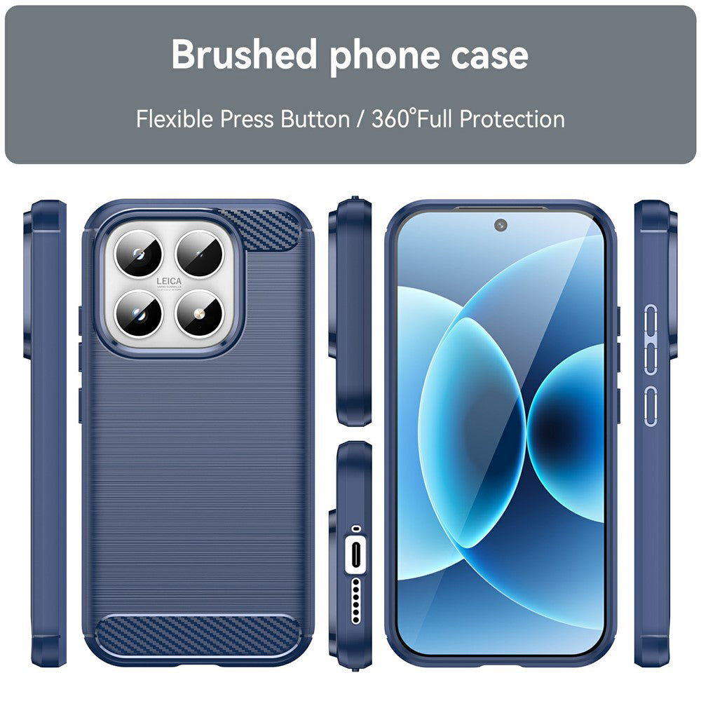 Husa de protectie Techsuit Carbon Silicone compatibil cu Xiaomi 17, Albastru