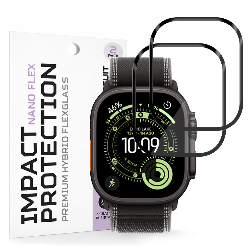 Accesoriu smartwatch Techsuit Nano Flex (set de 2) compatibil cu Apple Watch Ultra / Ultra 2 / Ultra 3, Negru