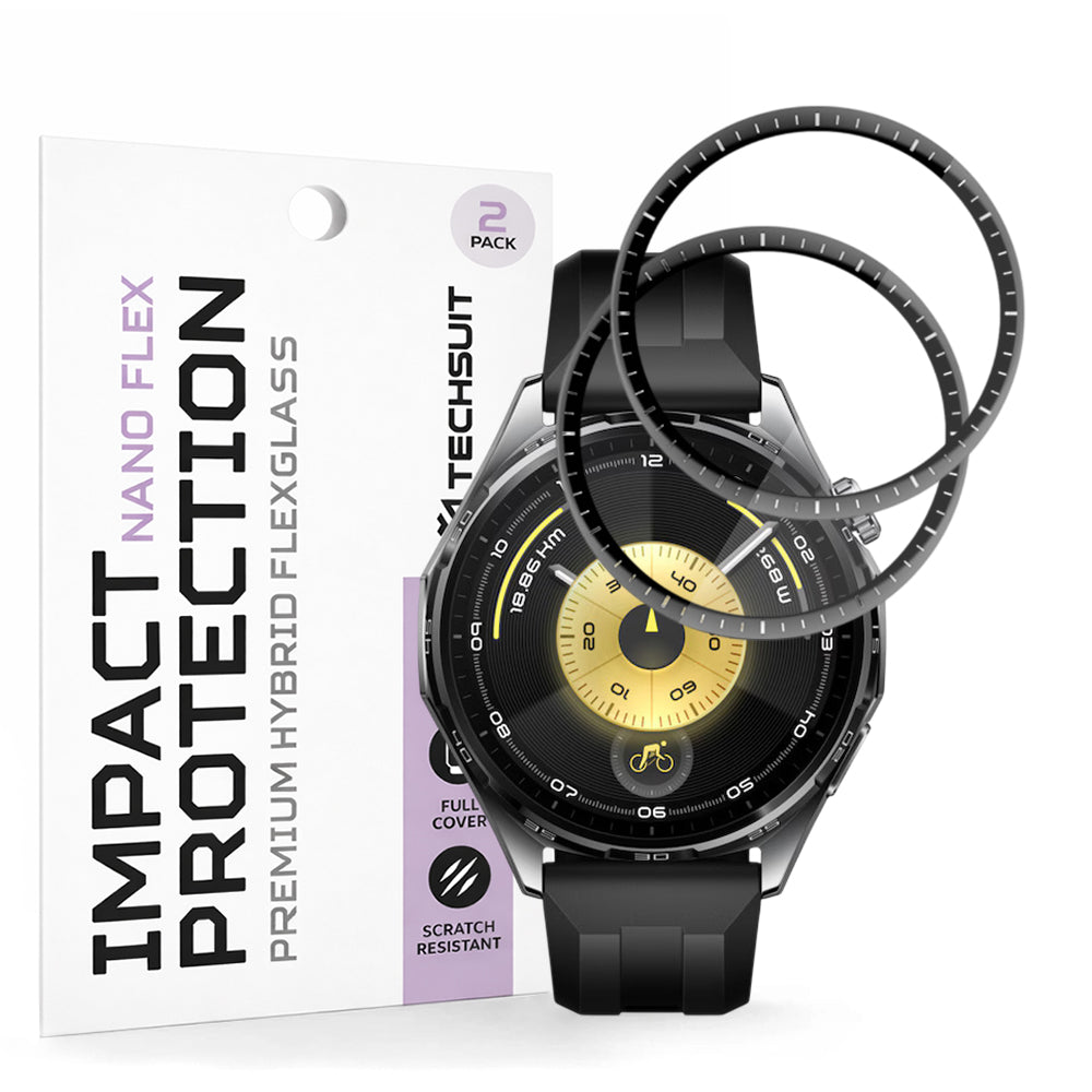 Accesoriu smartwatch Techsuit Nano Flex (set de 2) compatibil cu Huawei Watch GT 6 46mm, Negru