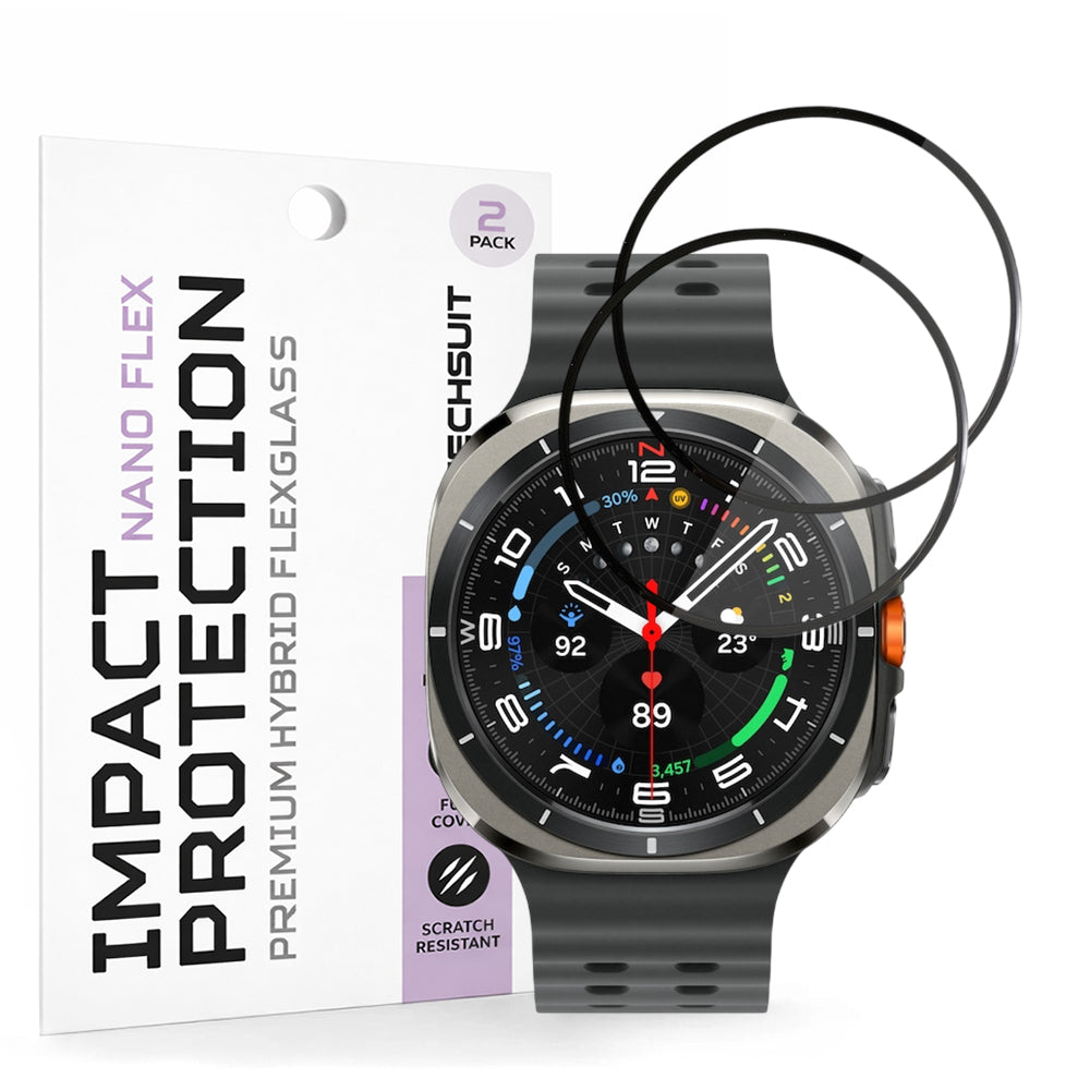 Accesoriu smartwatch Techsuit Nano Flex (set de 2) compatibil cu Samsung Galaxy Watch Ultra 47mm, Negru