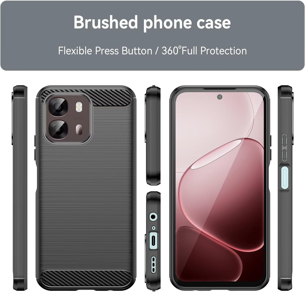 Husa de protectie Techsuit Carbon Silicone compatibil cu Oppo A6 4G, Negru