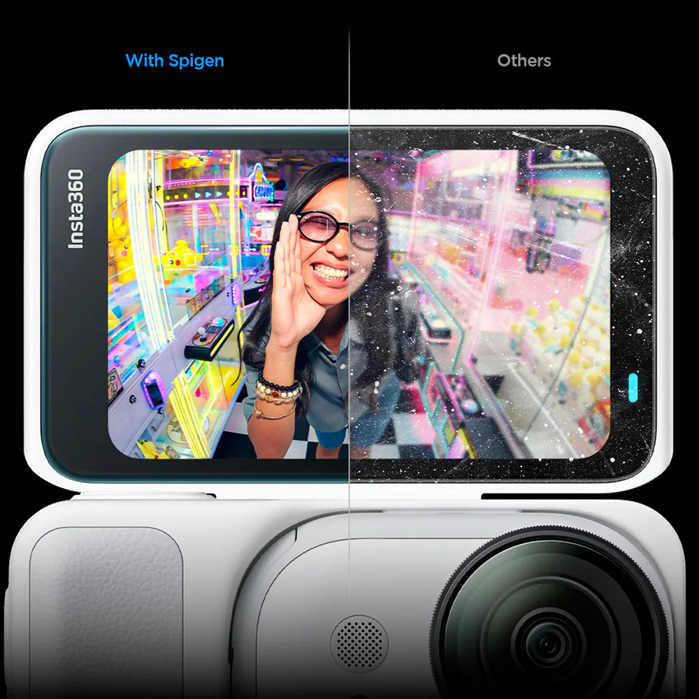 Folie de protectie Spigen (set de 2) Glas.tR Slim, Back Screen (AGL11171) compatibil cu Insta360 Go Ultra, Transparent
