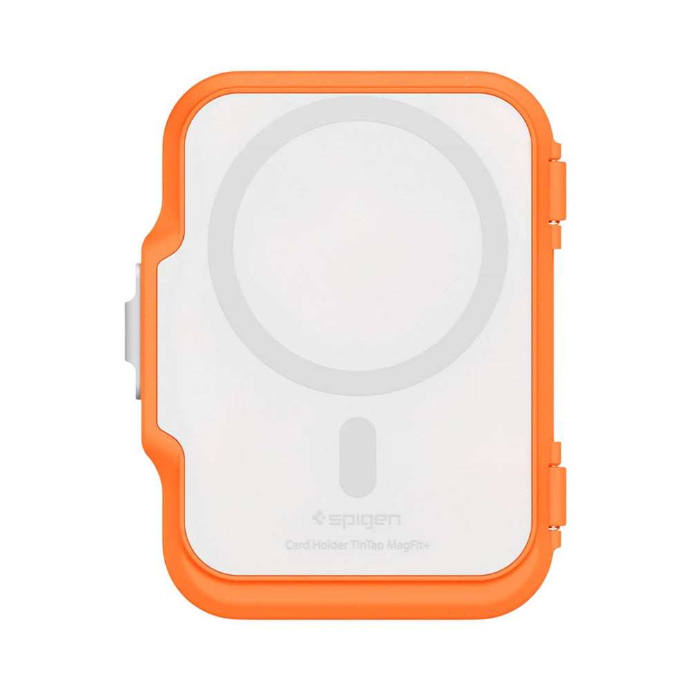 Suport Spigen Magnetic Wallet TinTap MagFit+ (AFA11380), MagSafe, Easy Access, Minimalist Construction, Portocaliu