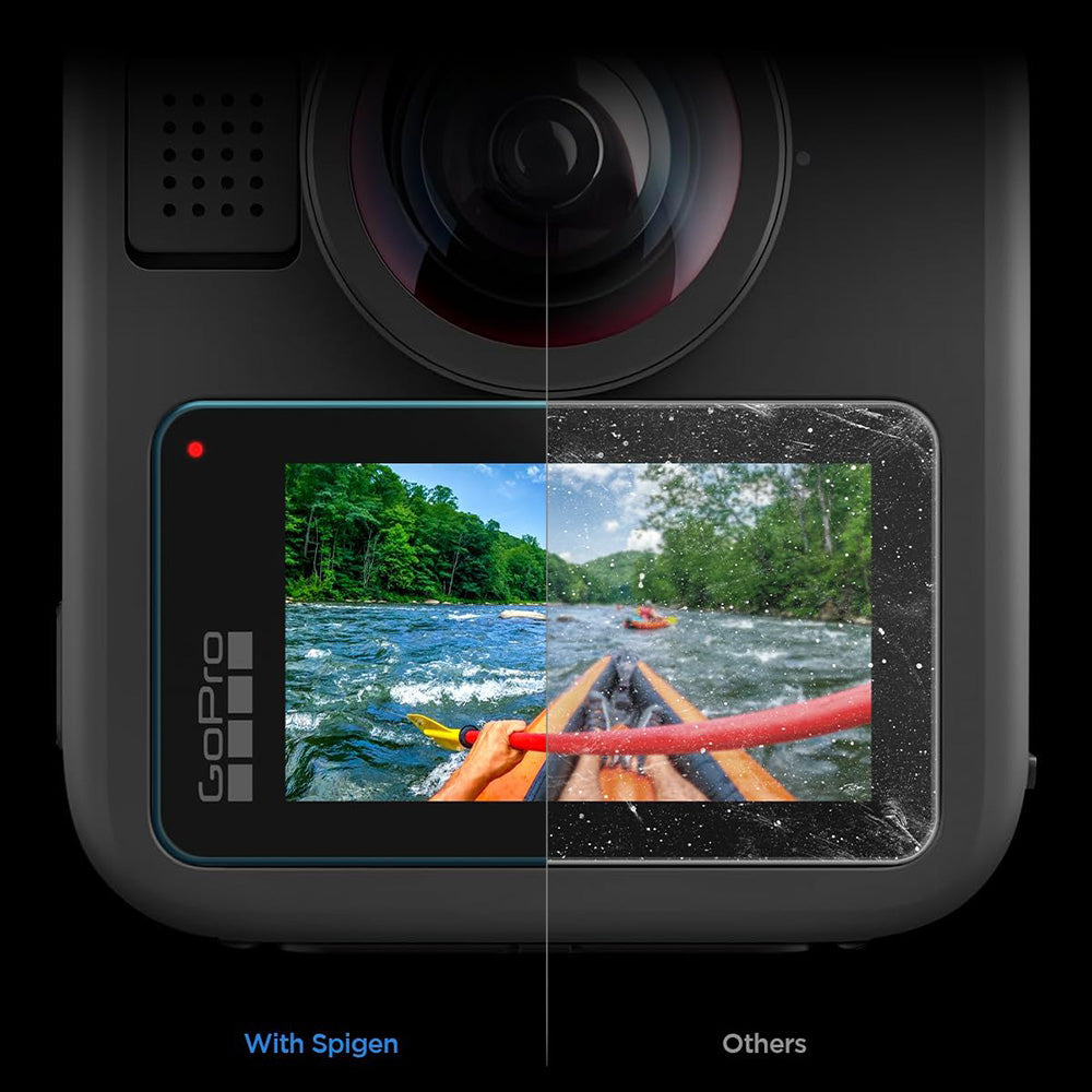 Folie de protectie Spigen (set de 2) Glas.tR Slim, Back Screen (AGL11230) compatibil cu GoPro MAX 2, Transparent