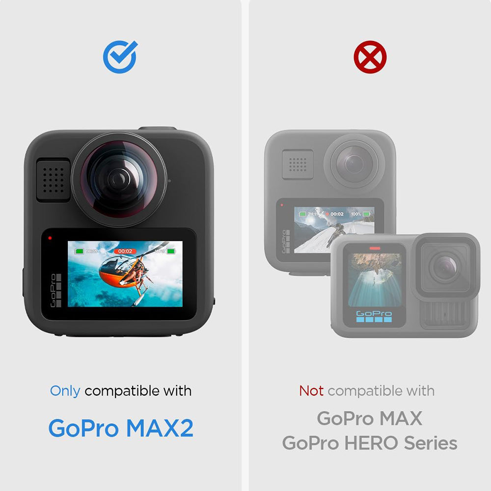 Folie de protectie Spigen (set de 2) Glas.tR Slim, Back Screen (AGL11230) compatibil cu GoPro MAX 2, Transparent