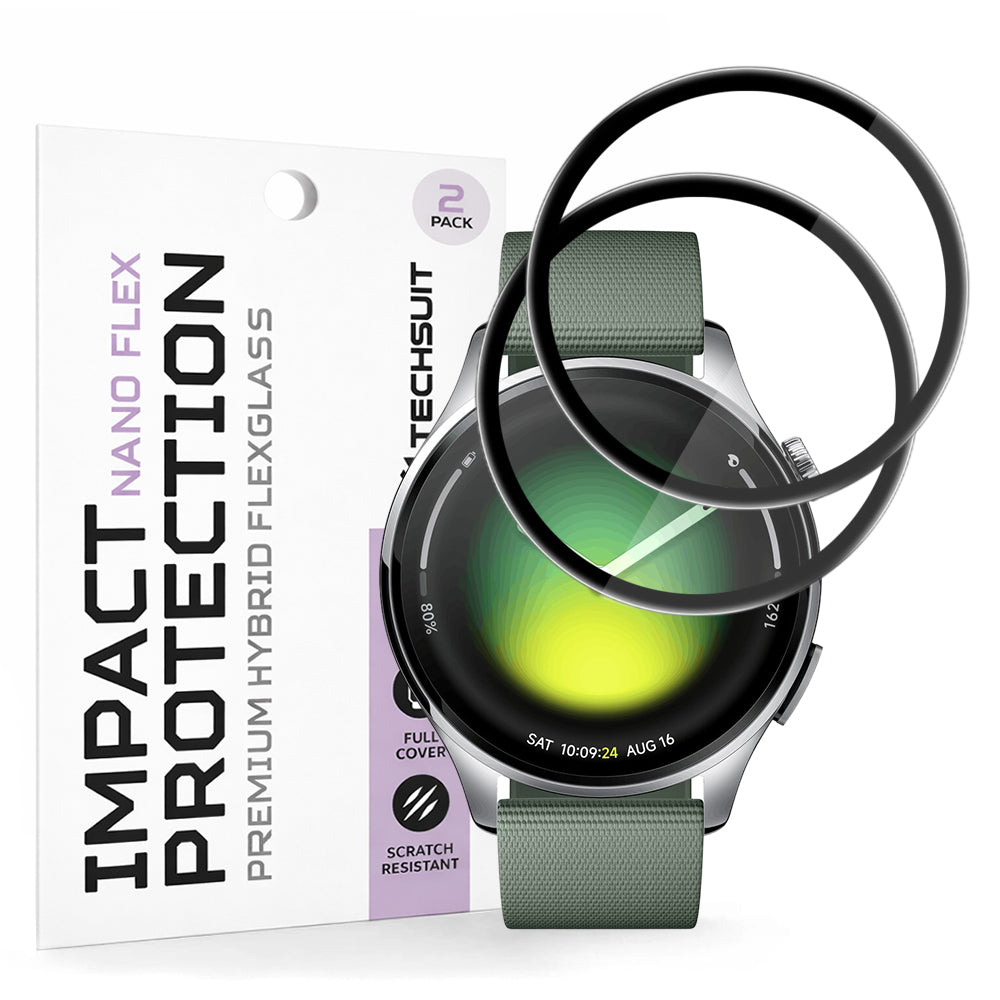 Accesoriu smartwatch Techsuit Nano Flex (set de 2) compatibil cu Xiaomi Watch 5 (47mm), Negru