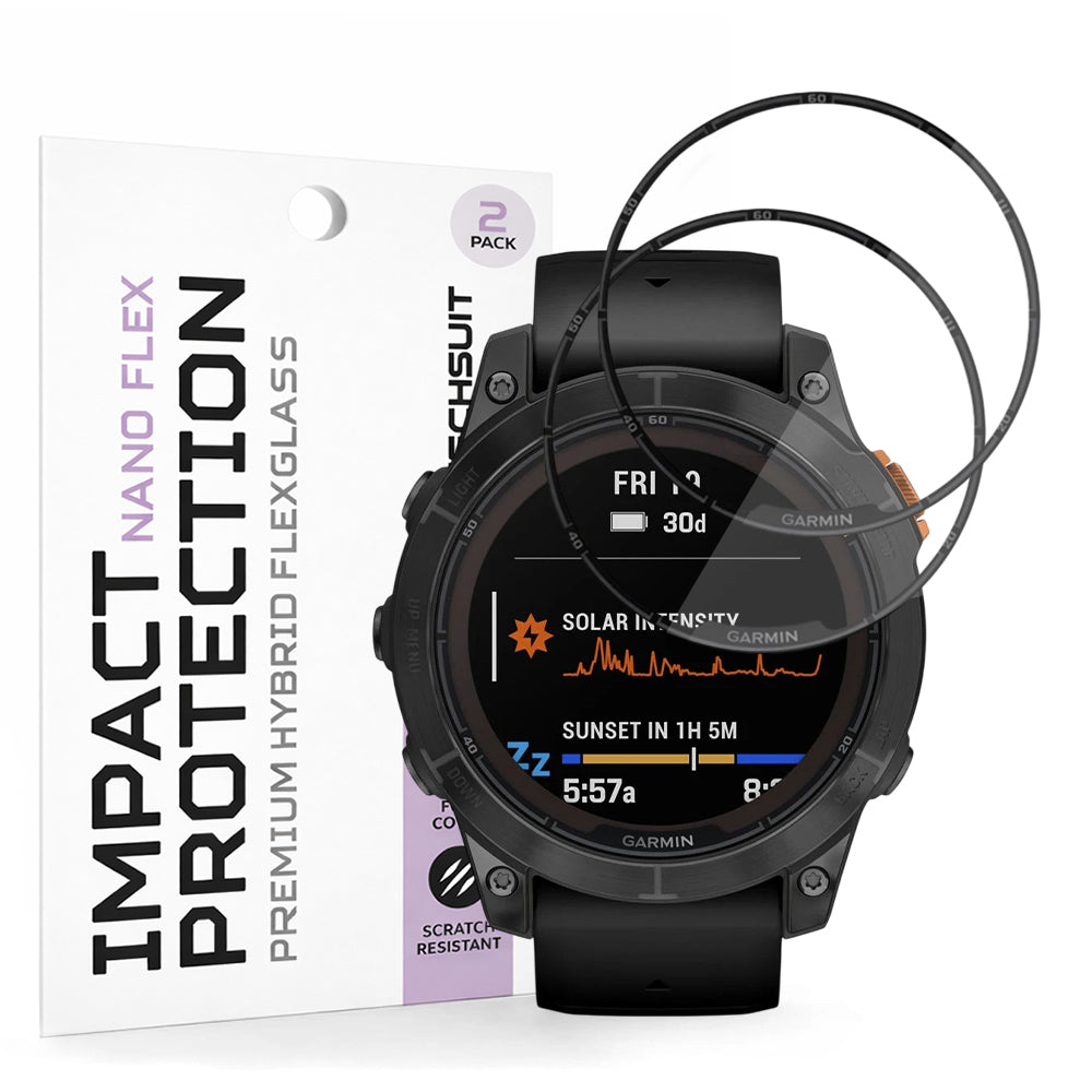 Accesoriu smartwatch Techsuit Nano Flex (set de 2) compatibil cu Garmin Fenix 7 Pro Solar, Negru