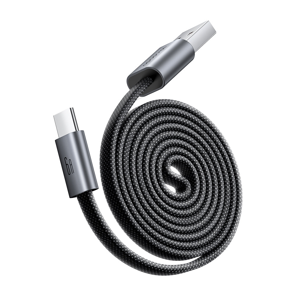 Cablu Mcdodo Self-Winding (CA-1200), USB-A la Type-C, 6A, 1m, Negru