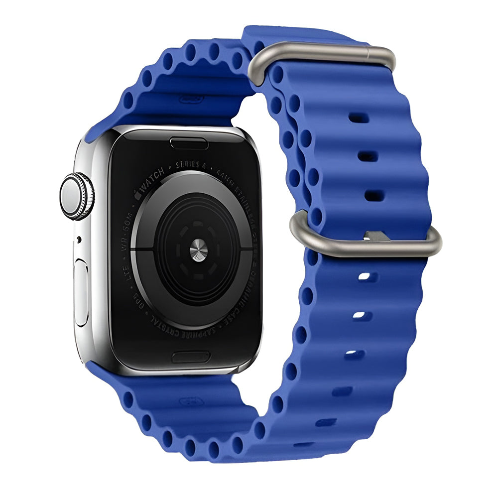 Curea smartwatch Techsuit Watchband (W038) compatibil cu Apple Watch 1/2/3/4/5/6/7/8/9/10/11/SE/SE 2/SE 3 (38/40/41/42mm), Albastru
