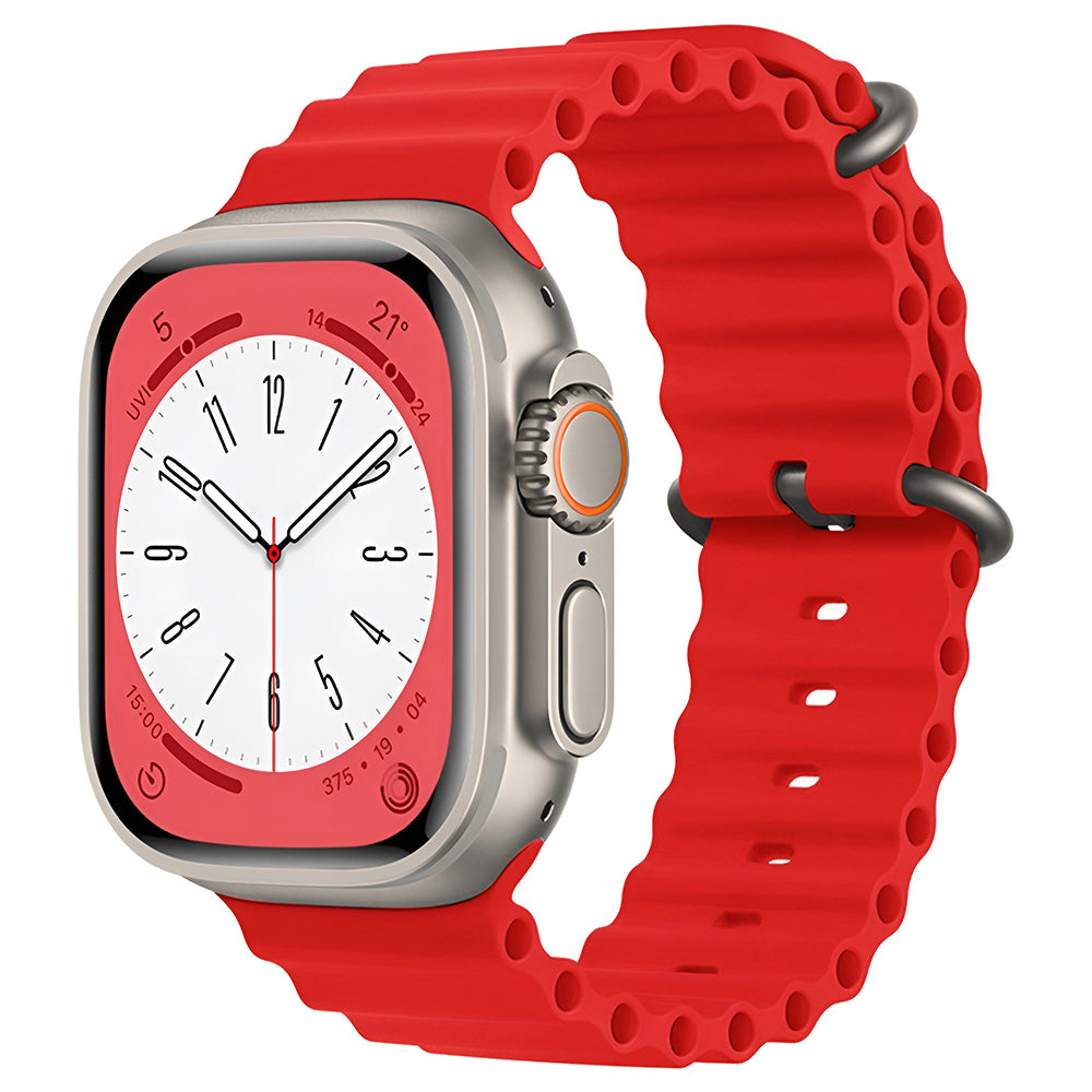 Curea smartwatch Techsuit Watchband (W038) compatibil cu Apple Watch 1/2/3/4/5/6/7/8/9/10/11/SE/SE 2/SE 3/Ultra/2/3 (42/44/45/46/49mm), Rosu