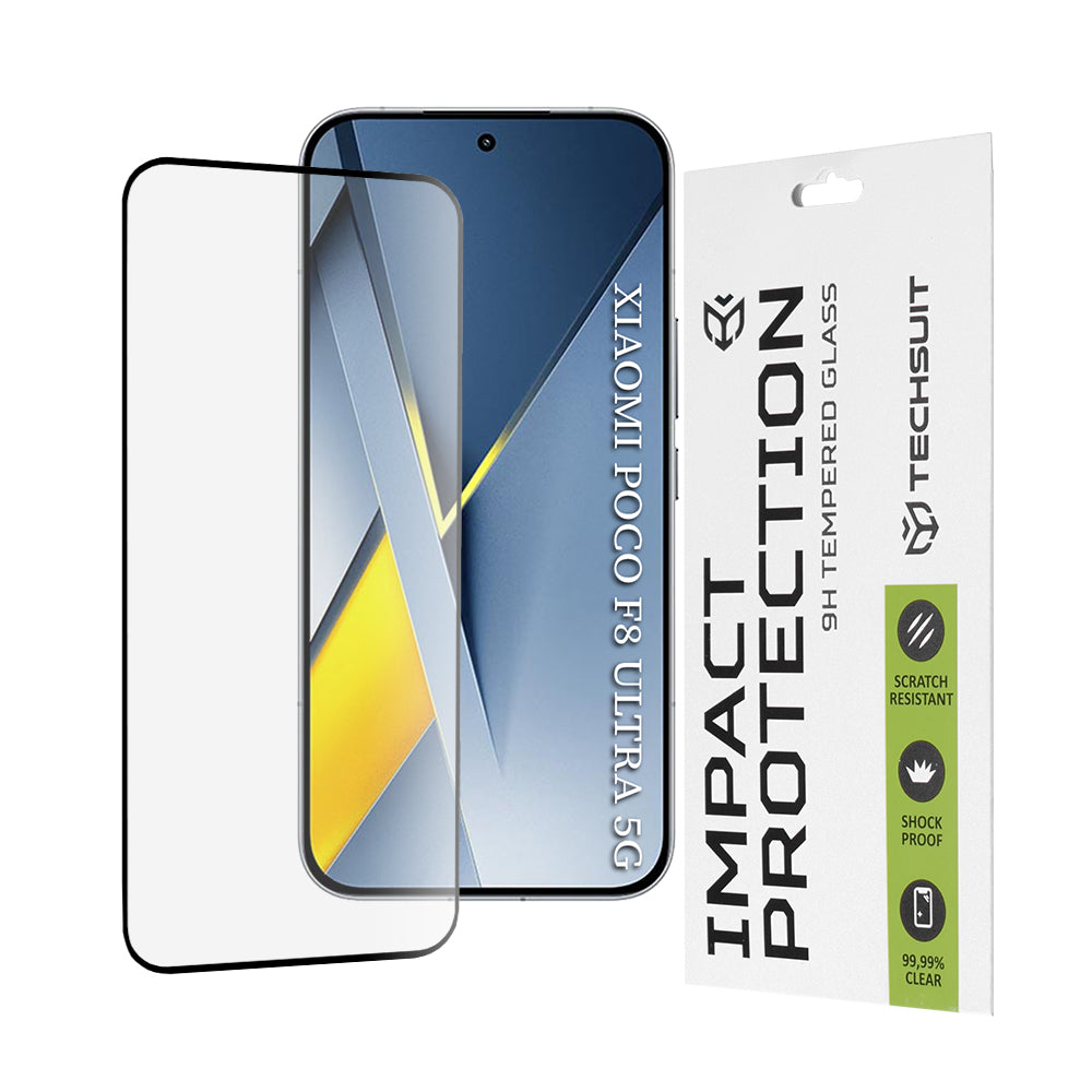 Folie de protectie Techsuit 111D Full Cover / Full Glue Glass compatibil cu Xiaomi Poco F8 Ultra, Negru