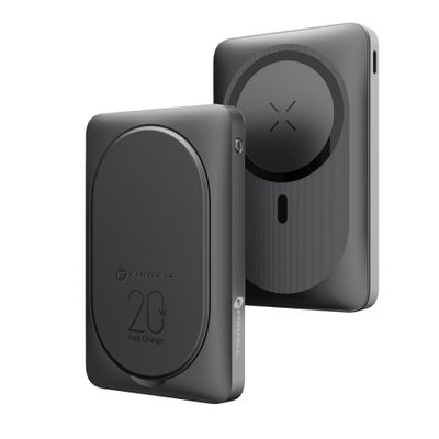 FORCELL F-ENERGY F10K2 MagStand külső akkumulátor, kompatibilis a MagSafe PD QC3.0-val, 5A 20W 10000 mAh, fekete