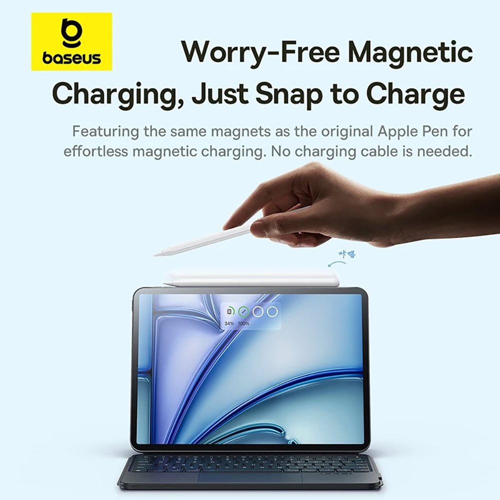 Stylus Baseus Stylus Pen Smooth Writing 3 Series (P80080806213-00), with Magnetic Wireless Charging, 140mAh, Palm-Rejection, Alb