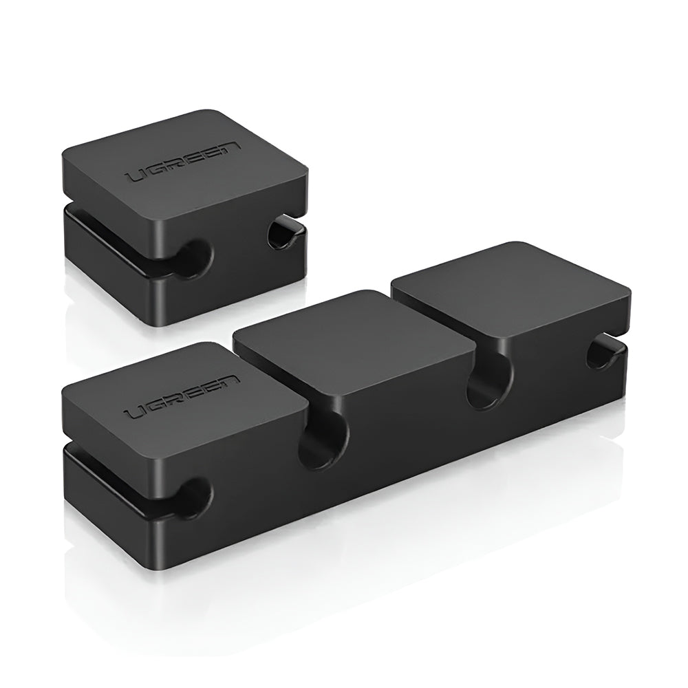 Cablu Ugreen Organizer 3+1 LP208 (70585), Main and Single, 4 Holder Clips, Negru