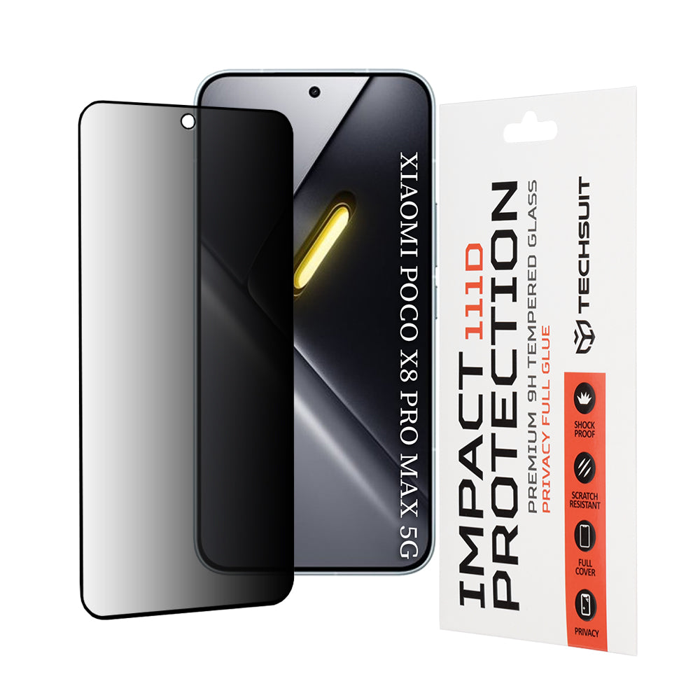 Folie pentru Xiaomi Poco X8 Pro Max - Techsuit 111D Privacy Full Glue - Black