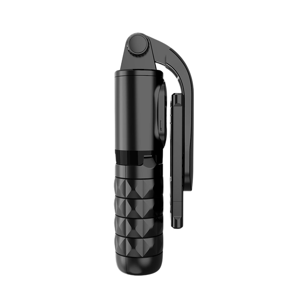 Suport Techsuit Mini Selfie Stick (Q11), Stable Tripod with Bluetooth Remote Control, 360 Rotation, Stainless Steel, 74cm, Negru