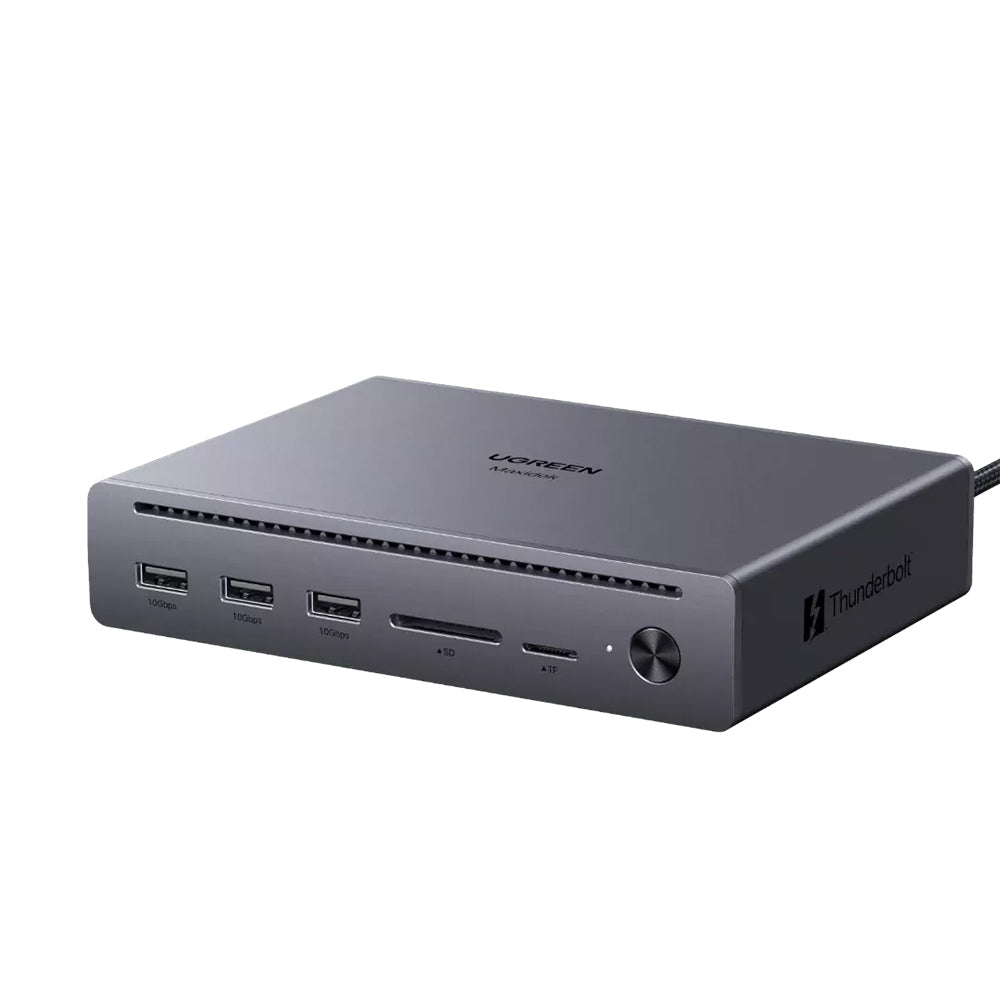 Hub/Dock Ugreen Docking Station U712 10in1 (75795F), Fast Charging, 2x Thunderbolt 5, 3x USB, RJ45, DP, SD/TF, 8K@60Hz, 120Gbps, Gri