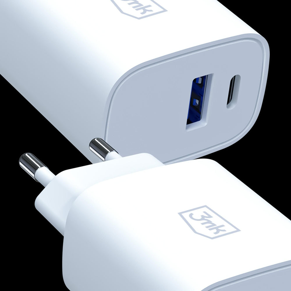 Incarcator 3mk, USB / Type-C, 25W QC4, Alb