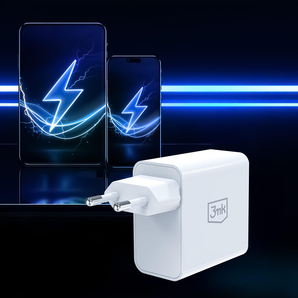 Incarcator 3mk, USB / Type-C, 45W, PD 3.0, QC4, Alb