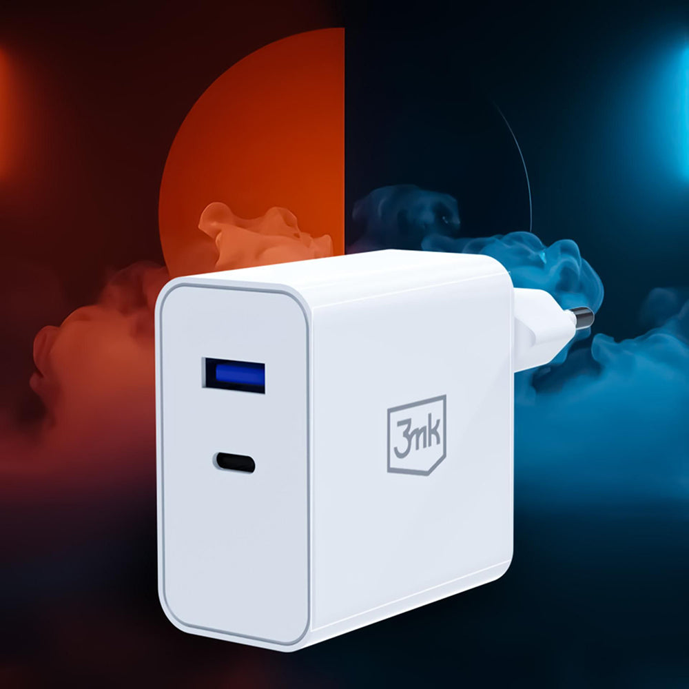 Incarcator 3mk, USB / Type-C, 45W, PD 3.0, QC4, Alb