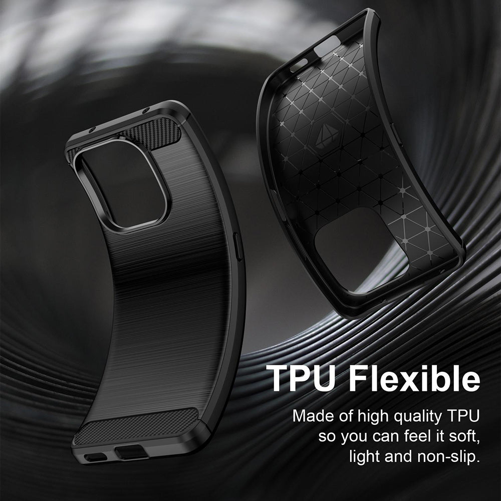 Husa de protectie Techsuit Carbon Silicone compatibil cu Honor X8d, Negru