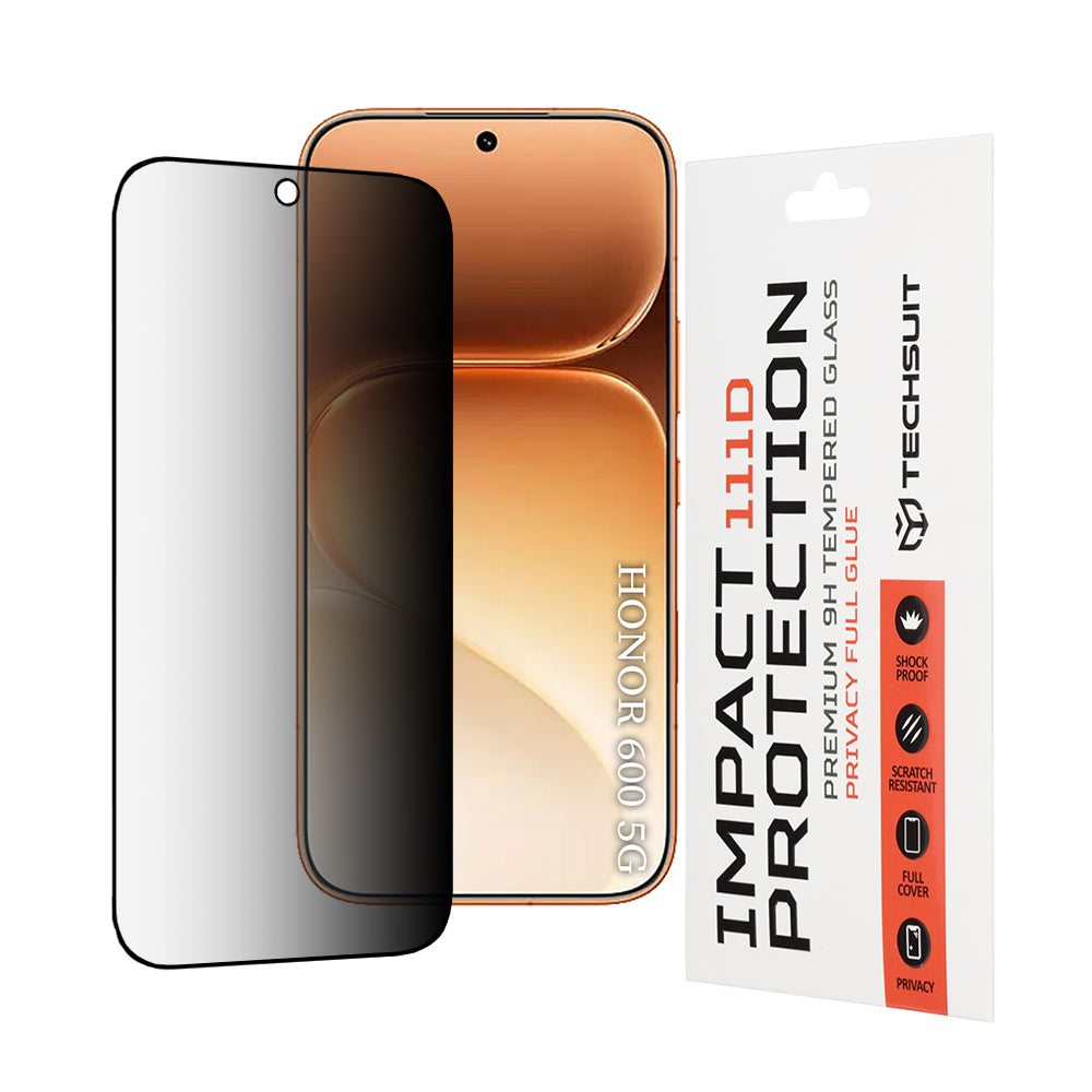 TechSuit Folie de protectie Techsuit 111D Privacy Full Glue compatibil cu Honor 600 / 600 Pro, Negru