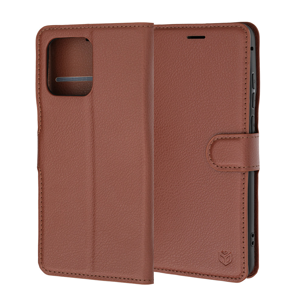 Husa de protectie Techsuit Leather Folio compatibil cu Motorola Edge 70 Fusion, Maro