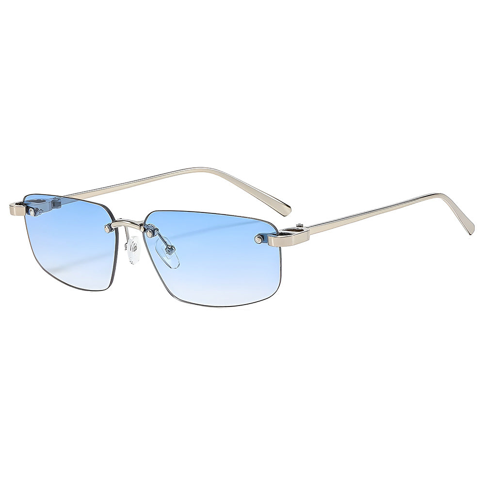Ochelari de Soare Techsuit (S098), Rimless, Rectangular, Albastru