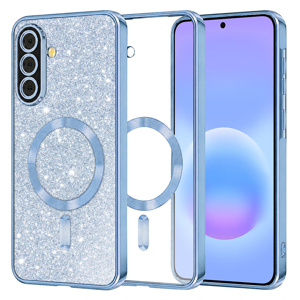 Husa de protectie Techsuit Luxury Glitter MagSafe compatibil cu Samsung Galaxy A57 5G, Albastru
