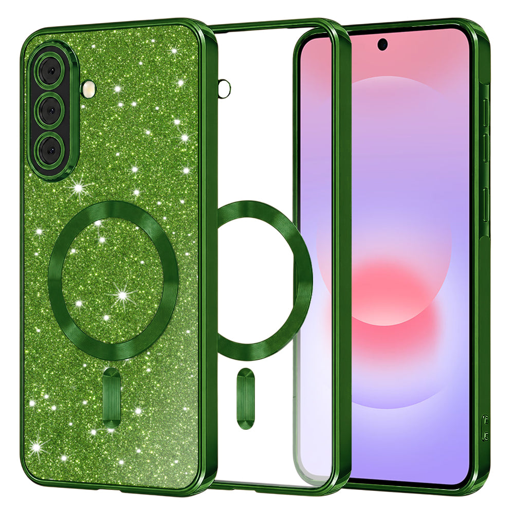 Husa de protectie Techsuit Luxury Glitter MagSafe compatibil cu Samsung Galaxy A37 5G, Verde