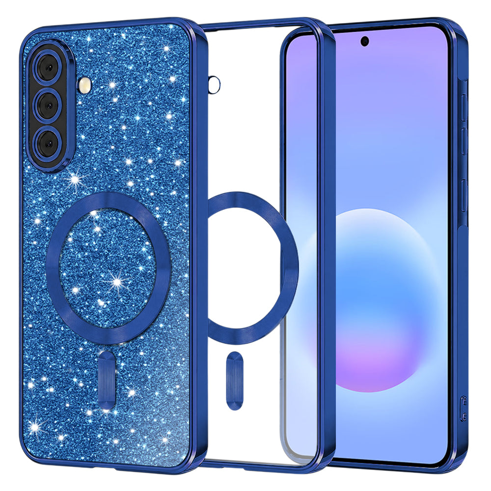 Husa de protectie Techsuit Luxury Glitter MagSafe compatibil cu Samsung Galaxy A57 5G, Albastru