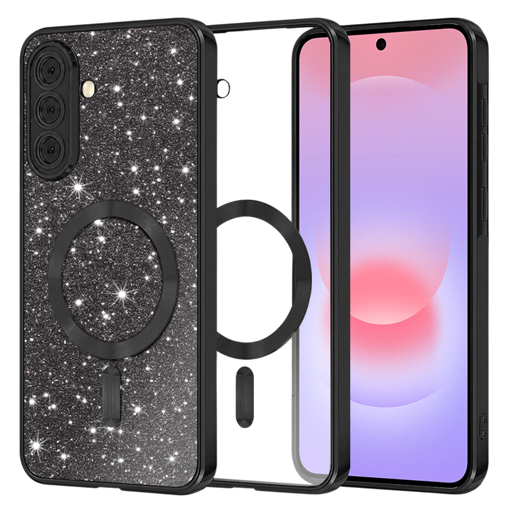 Husa de protectie Techsuit Luxury Glitter MagSafe compatibil cu Samsung Galaxy A37 5G, Negru