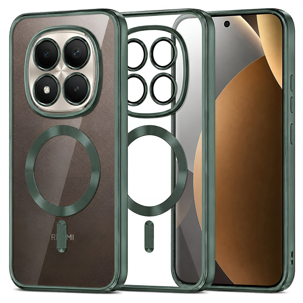 Husa de protectie Techsuit Luxury Crystal MagSafe compatibil cu Xiaomi Redmi Note 15 Pro+ 5G / Poco M8 Pro 5G, Verde inchis