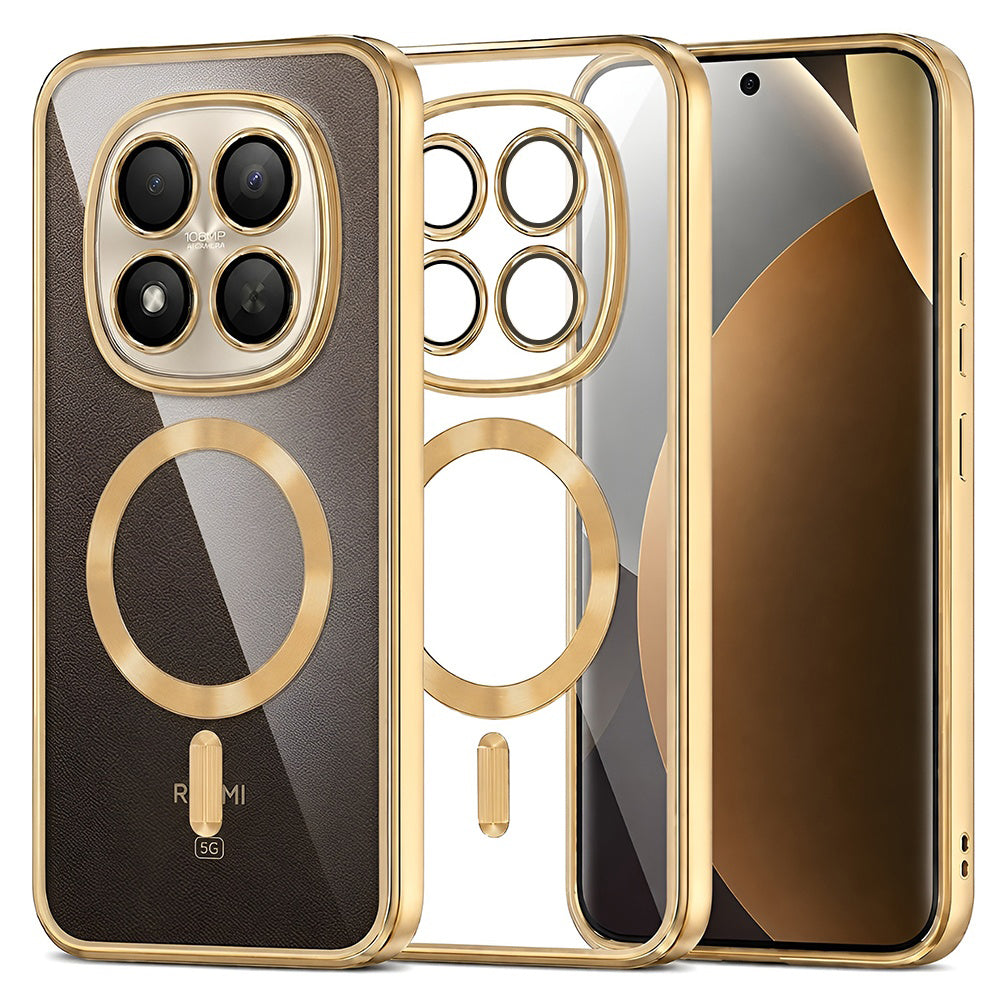 Husa de protectie Techsuit Luxury Crystal MagSafe compatibil cu Xiaomi Redmi Note 15 Pro+ 5G / Poco M8 Pro 5G, Auriu