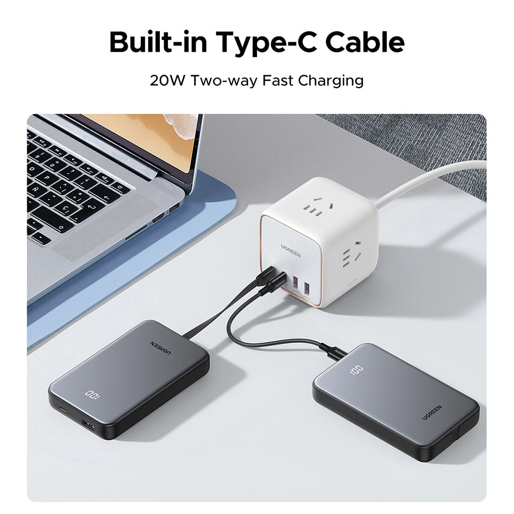 Baterie externa Ugreen PB526, 10000mAh, USB / Type-C, 20W, Gri