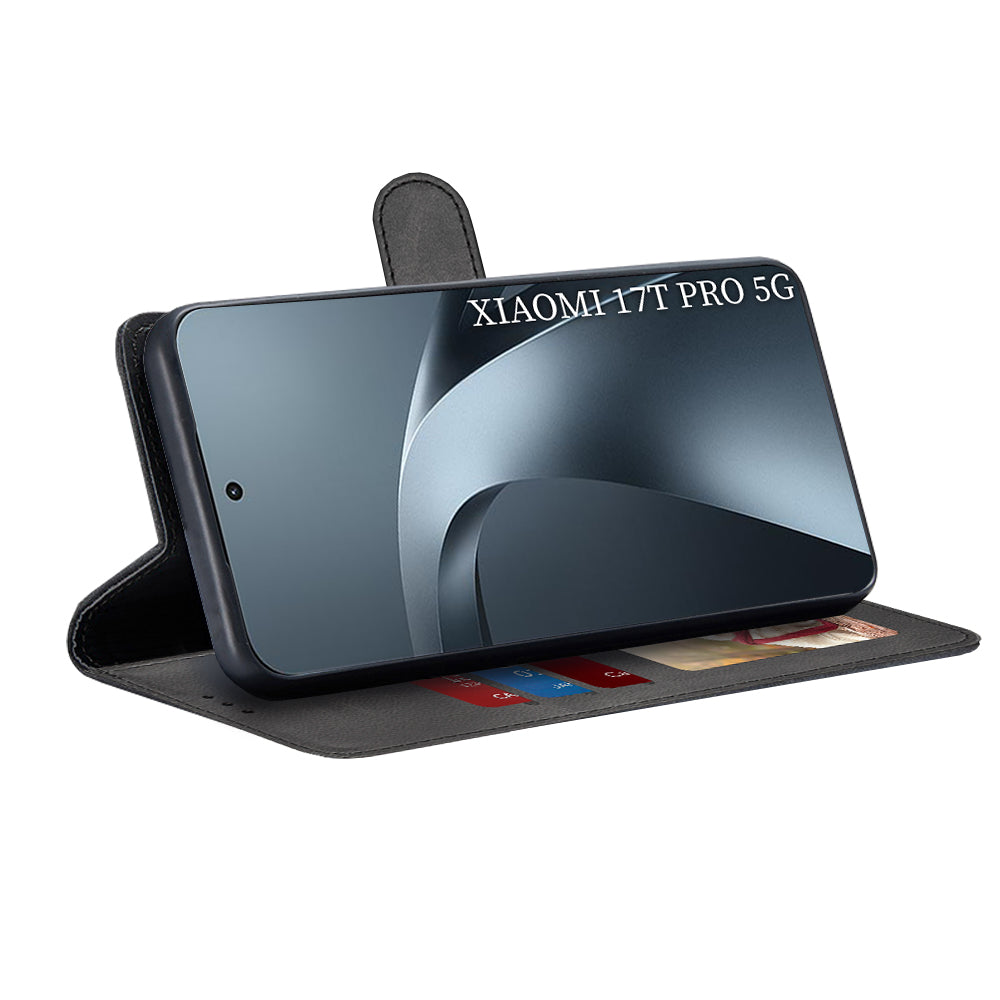 Husa de protectie Techsuit Diary Book compatibil cu Xiaomi 17T Pro, Negru