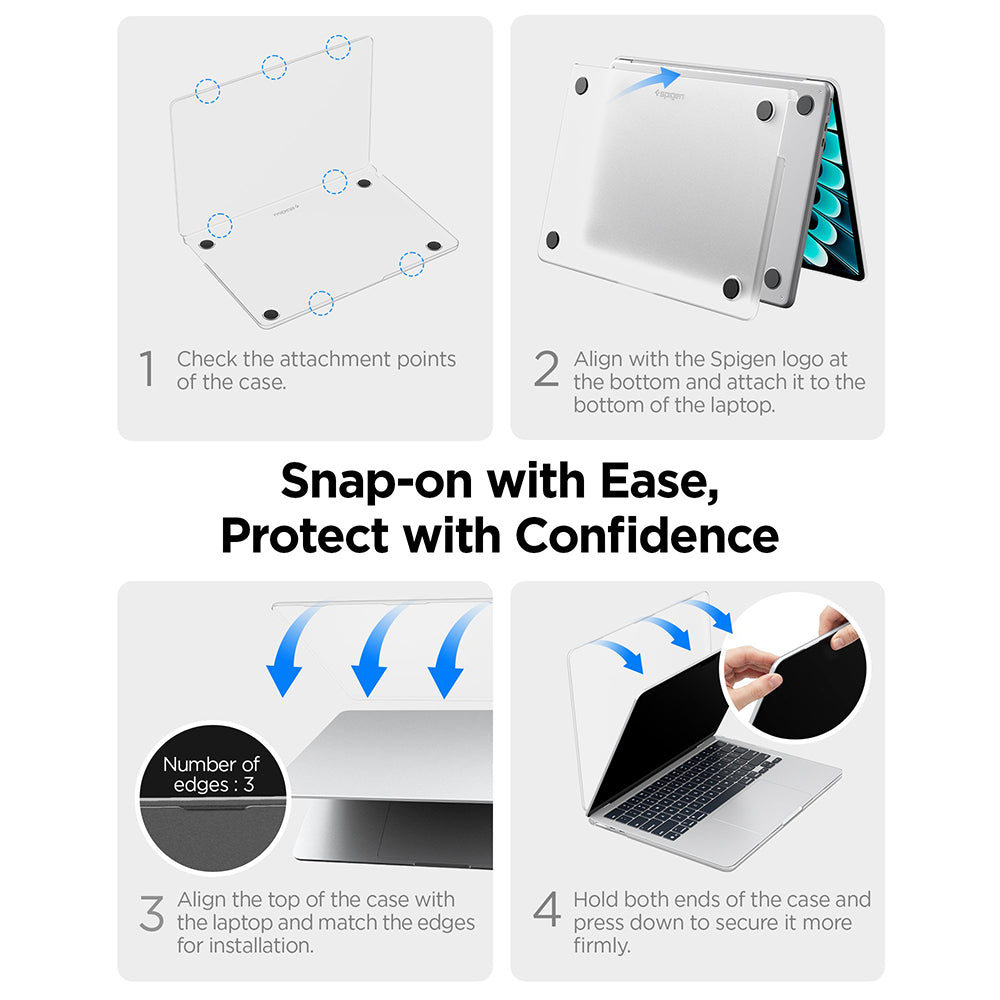 Husa Spigen Airskin (ACS11530), MacBook Air 13" 2022, Transparent