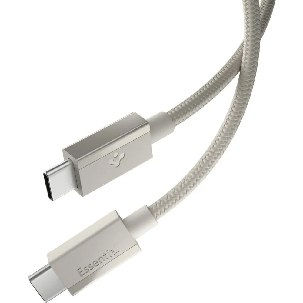 Cablu pentru Alimentare Type-C, 60W, 480Mbps - Spigen Essential EB6015CC (ACA10419) - Natural Titanium