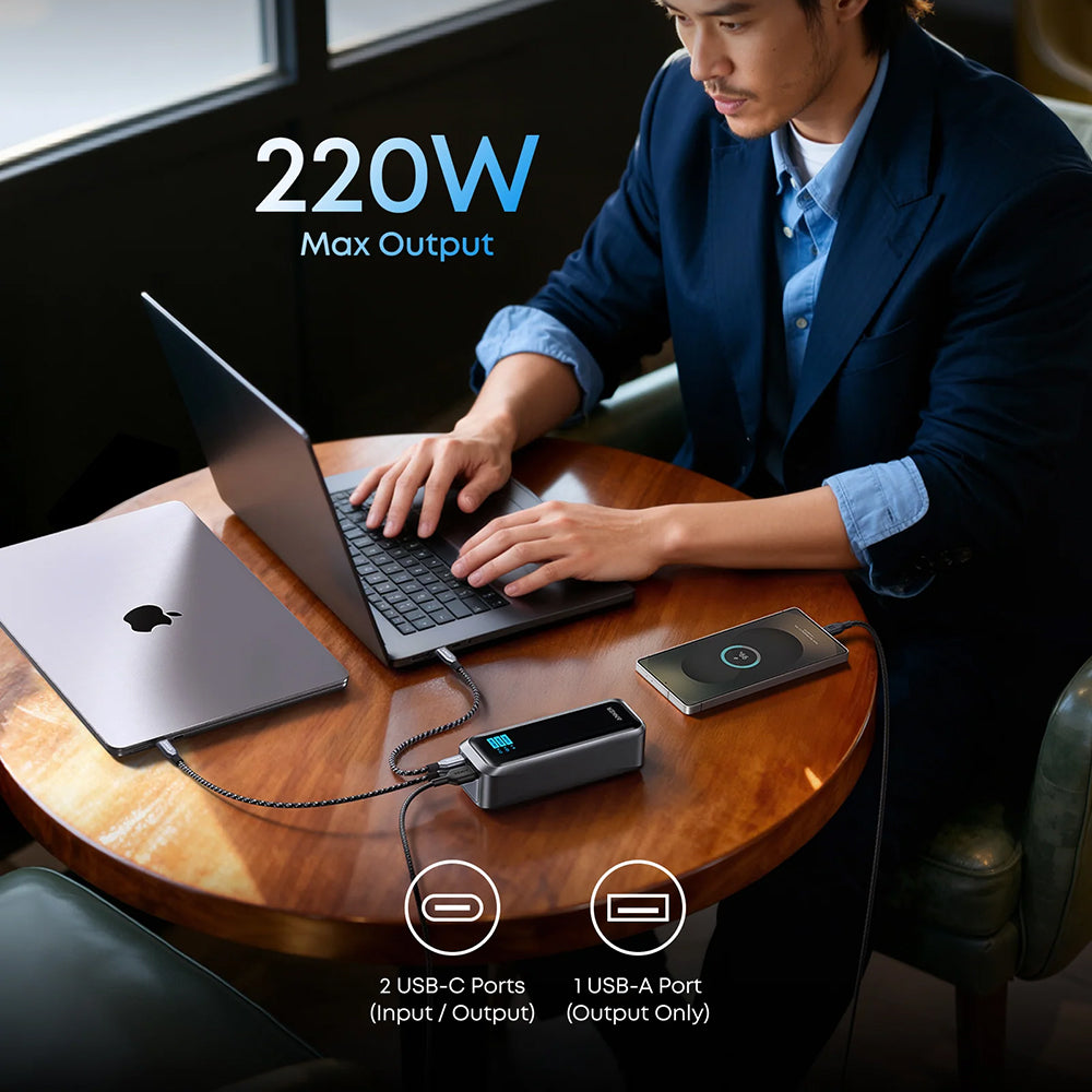 Baterie externa Anker Prime (A110BH1), 20100mAh, 2x USB-C / USB, 220W, Negru