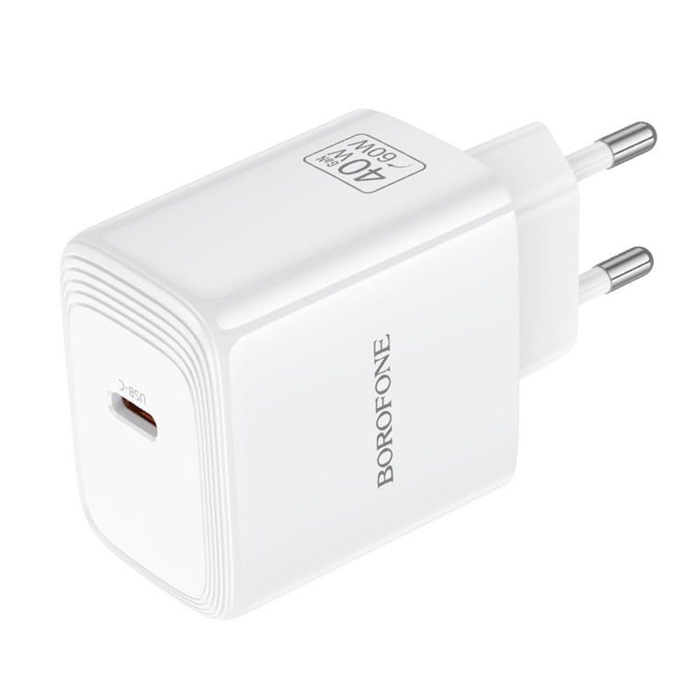 Incarcator Borofone (BN33), USB-C, PD 40W, GaN, Alb