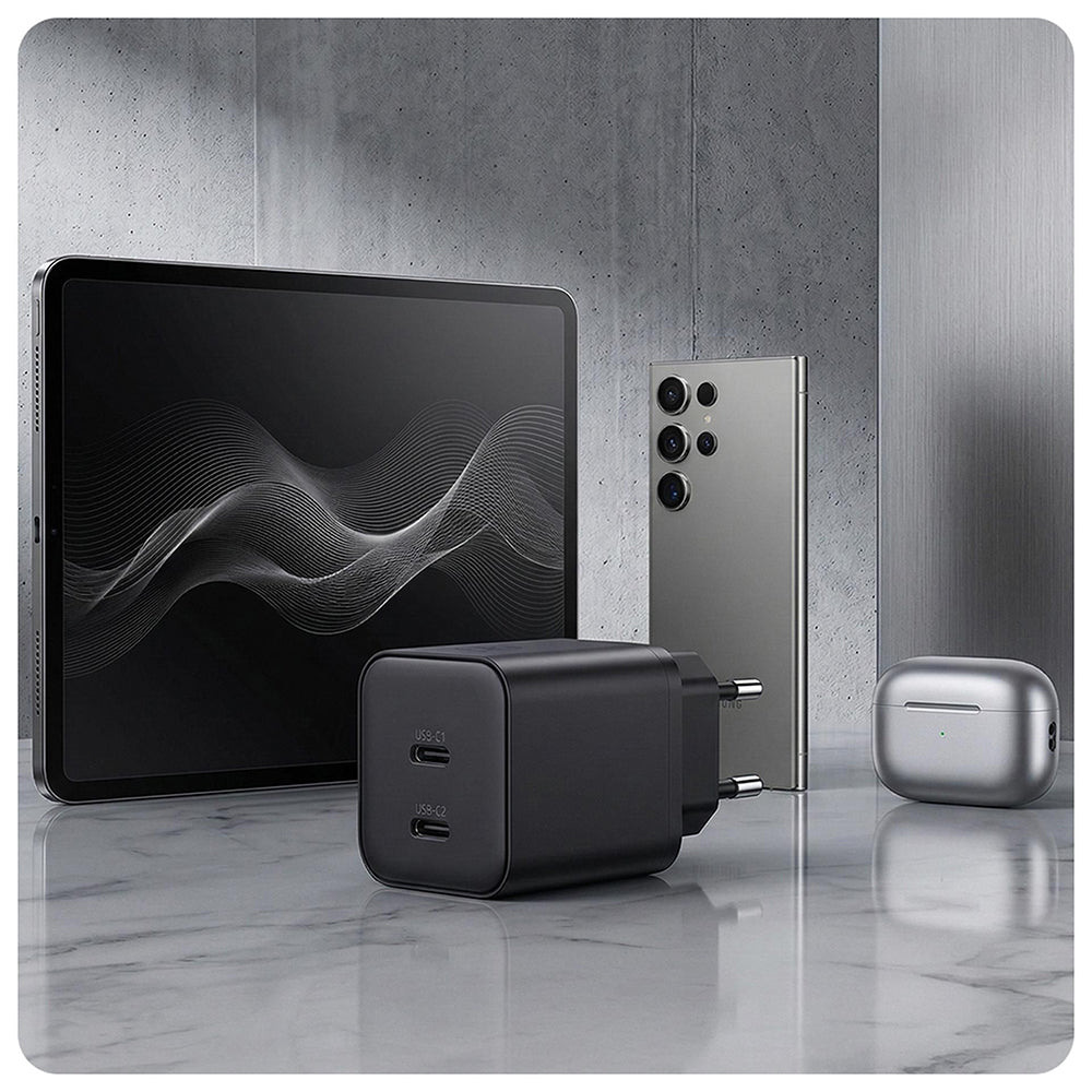 Incarcator 3mk Hyper, 2x USB-C, PD 45W, GaN, Negru