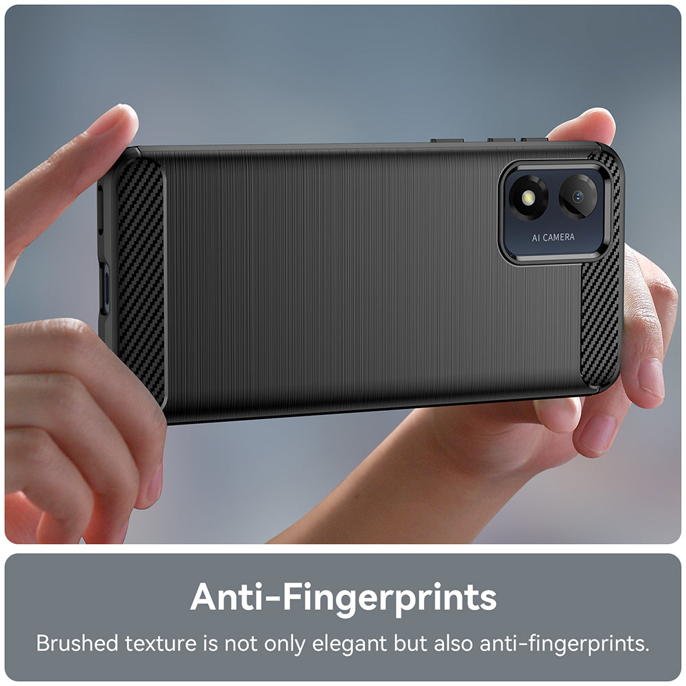 Husa de protectie Techsuit Carbon Silicone compatibil cu Motorola Moto E13, Negru