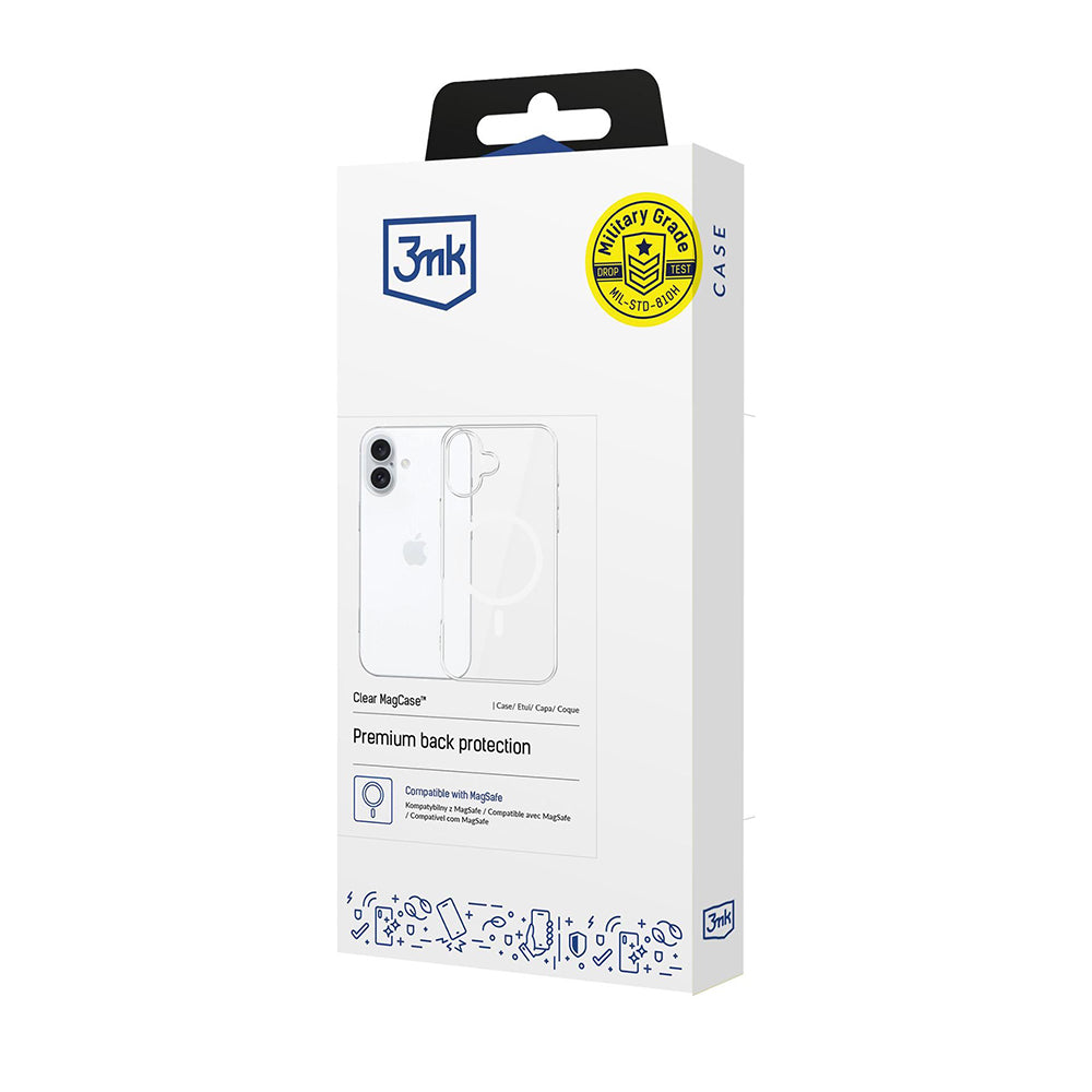 Husa de protectie 3mk Clear MagCase compatibil cu iPhone 16, Transparent